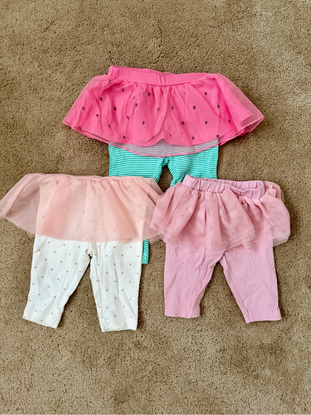 Girls' Tulle Skirted Leggings Pack - Pink, Light Pink & Mint